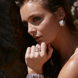 Costa Pearl Hoops | Silver